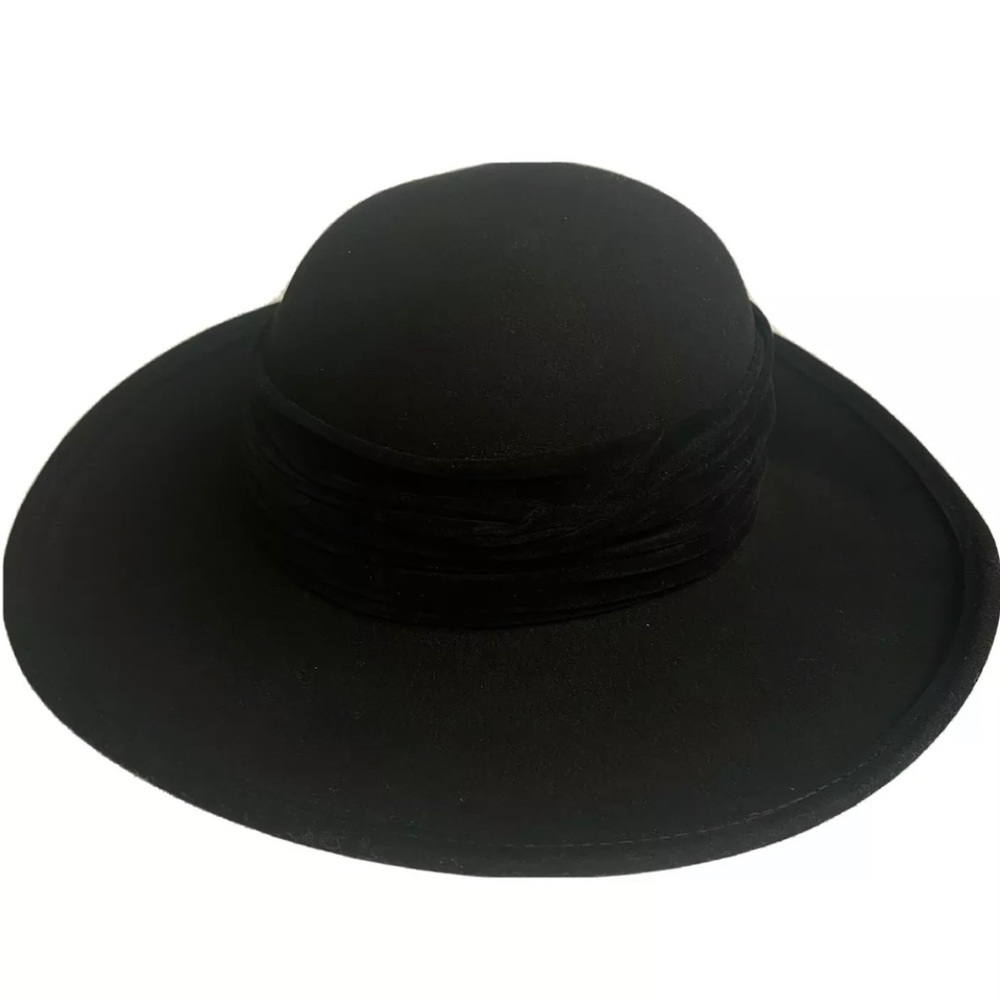 Women's Vintage Black Hat Lifefelt By Commodore Corp 5th Ave New York Brand